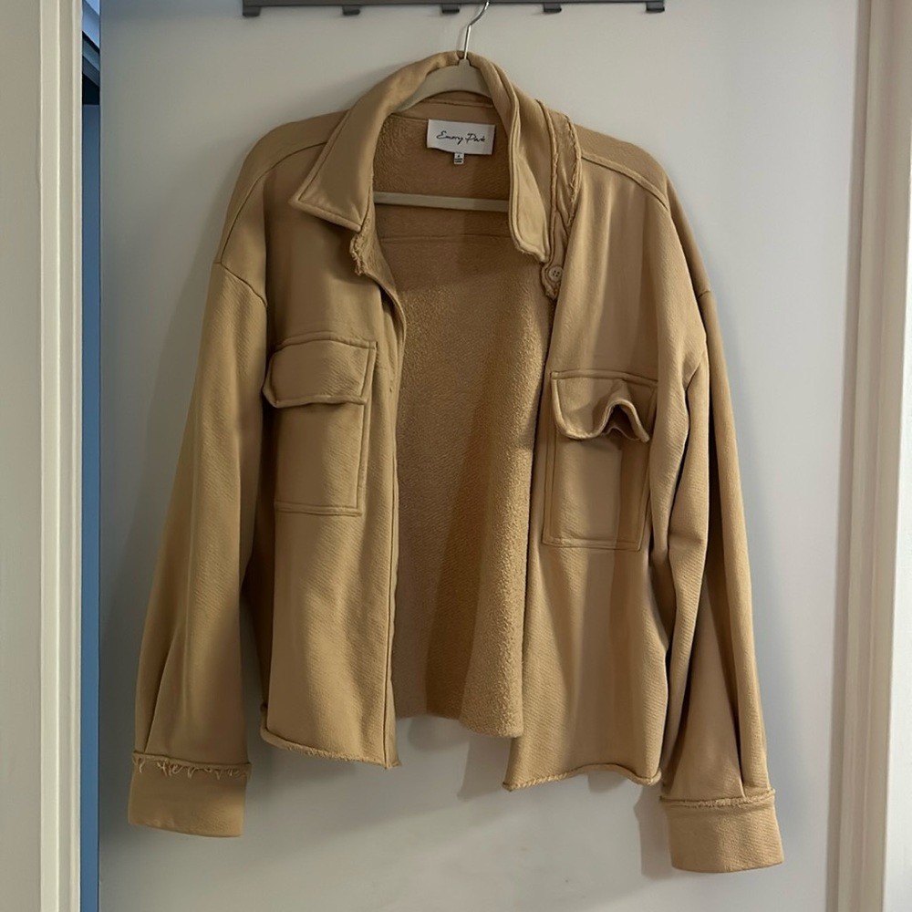 Oversized tan jacket